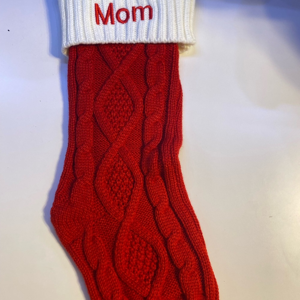Red Cable Knit Christmas Stocking